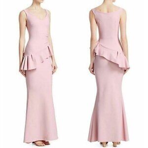 Chiara Boni La Petite Robe Light Pink Ruffle Maxi Dress